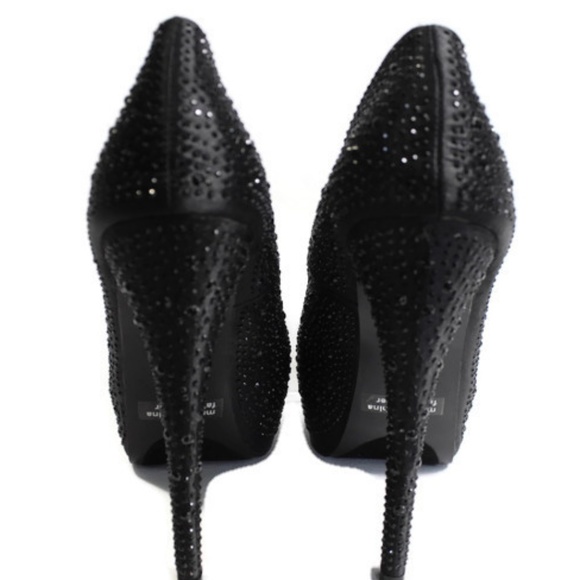 Highest Heel  Giselle Black Satin Platform Size 5 - Picture 5 of 7